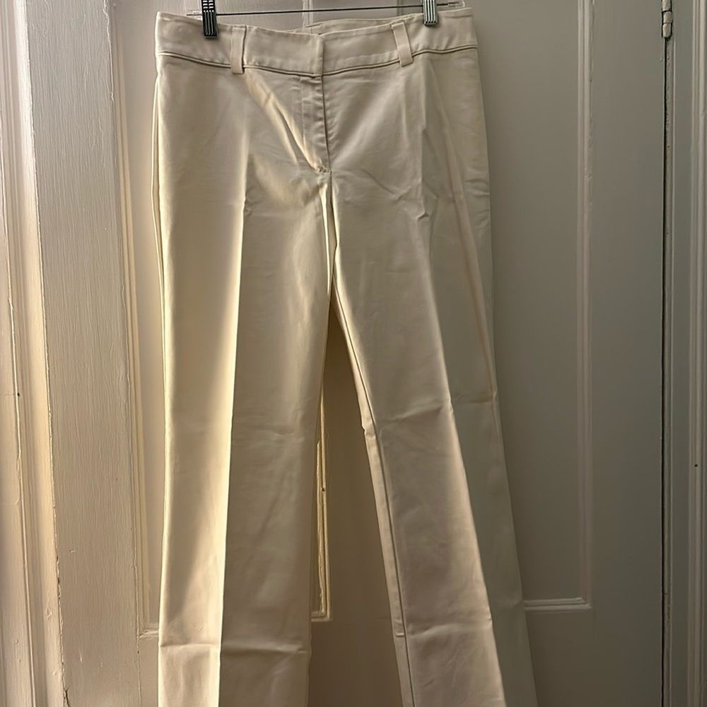 Size 8 cream Ann Taylor heavy cotton slacks